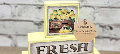 Fresh Lemonade Yellow 3 Piece Wood Block Stack