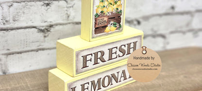 Fresh Lemonade Yellow 3 Piece Wood Block Stack