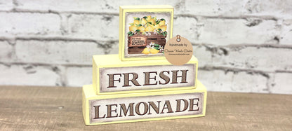Fresh Lemonade Yellow 3 Piece Wood Block Stack