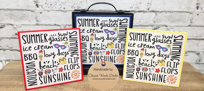 Summer Words Subway Style Print 5"x5" Interchangeable Canvas