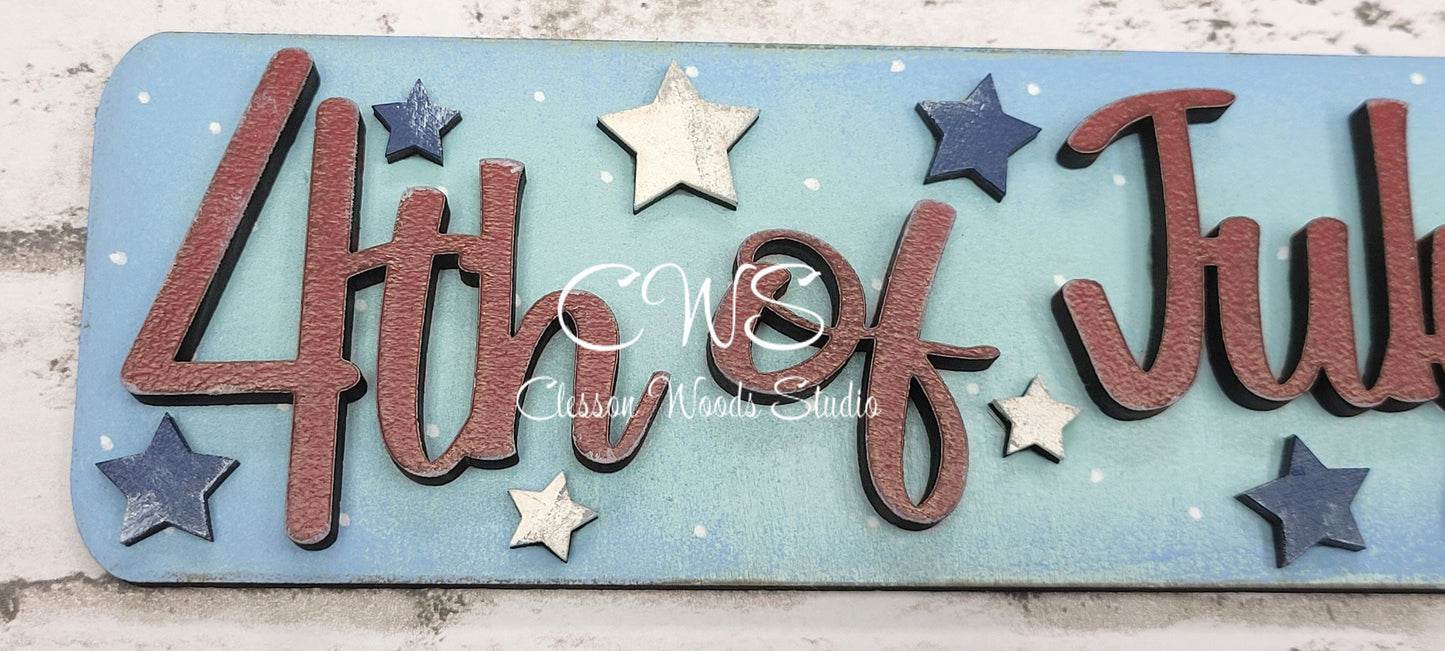 Hand Painted 4th of July Seasonal Bread Board Accents