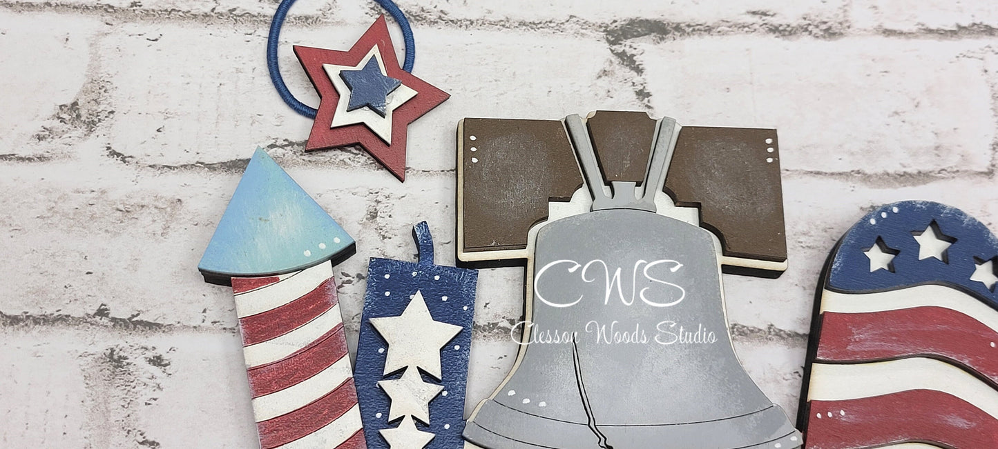 Hand Painted 4th of July Seasonal Bread Board Accents