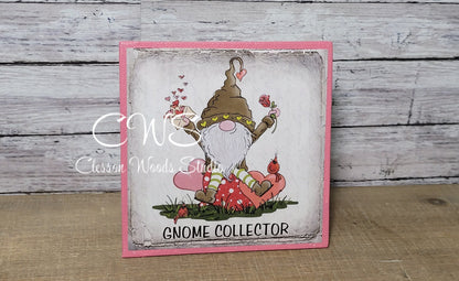 Gnome Collector Valentine's Day (Pink) 5"x5" Interchangeable Canvas