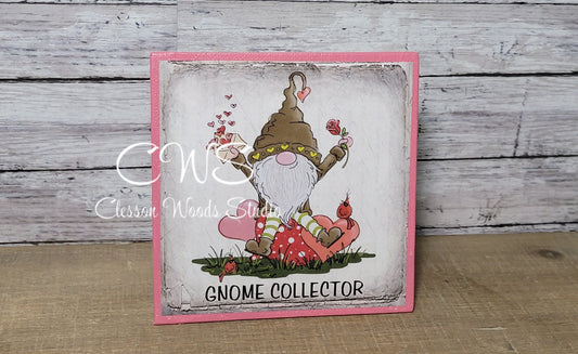 Gnome Collector Valentine's Day (Pink) 5"x5" Interchangeable Canvas