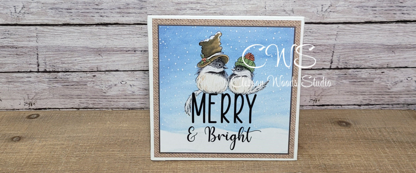 Merry and Bright Birds 5"x5" Interchangeable Canvas