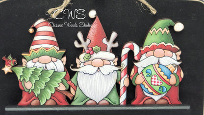 Santas Helpers Hand Painted and Digital Art Seasonal Bread Board Accents