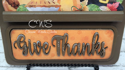 Give Thanks Hand Painted and Digital Art Seasonal Bread Board Accents
