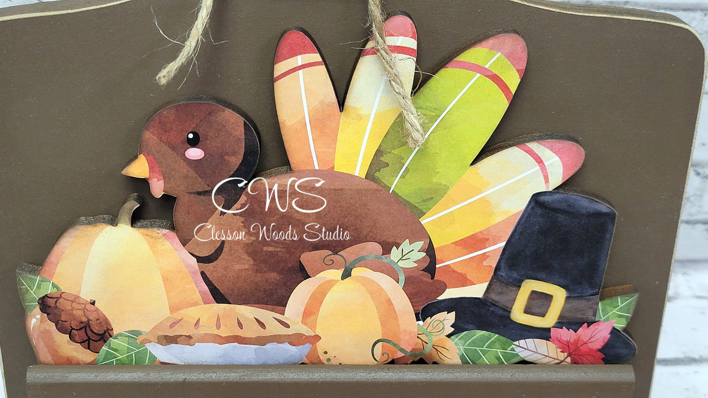 Give Thanks Hand Painted and Digital Art Seasonal Bread Board Accents