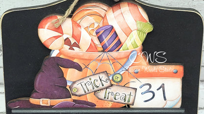 Trick or Treat Halloween Hand Painted and Digital Art Seasonal Bread Board Accents