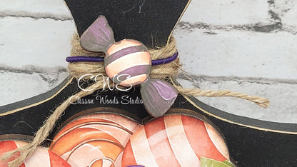 Trick or Treat Halloween Hand Painted and Digital Art Seasonal Bread Board Accents