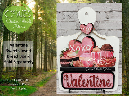 Valentine Sweets Hand Painted and Digital Art Seasonal Bread Board Accents