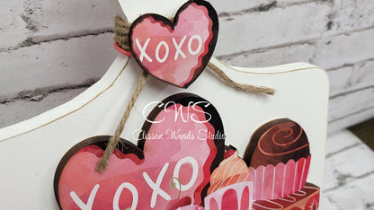 Valentine Sweets Hand Painted and Digital Art Seasonal Bread Board Accents