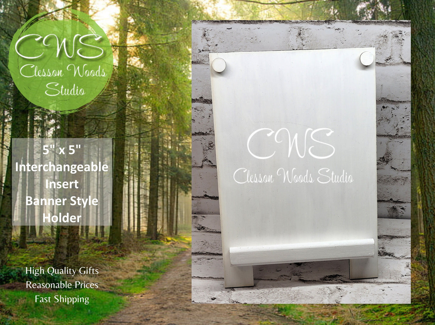 5”x5” Interchangeable Insert Banner Style Holder
