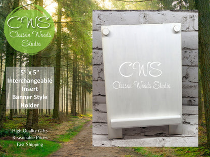 5”x5” Interchangeable Insert Banner Style Holder