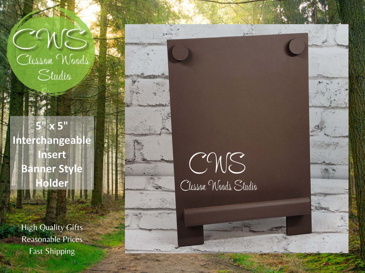 5”x5” Interchangeable Insert Banner Style Holder
