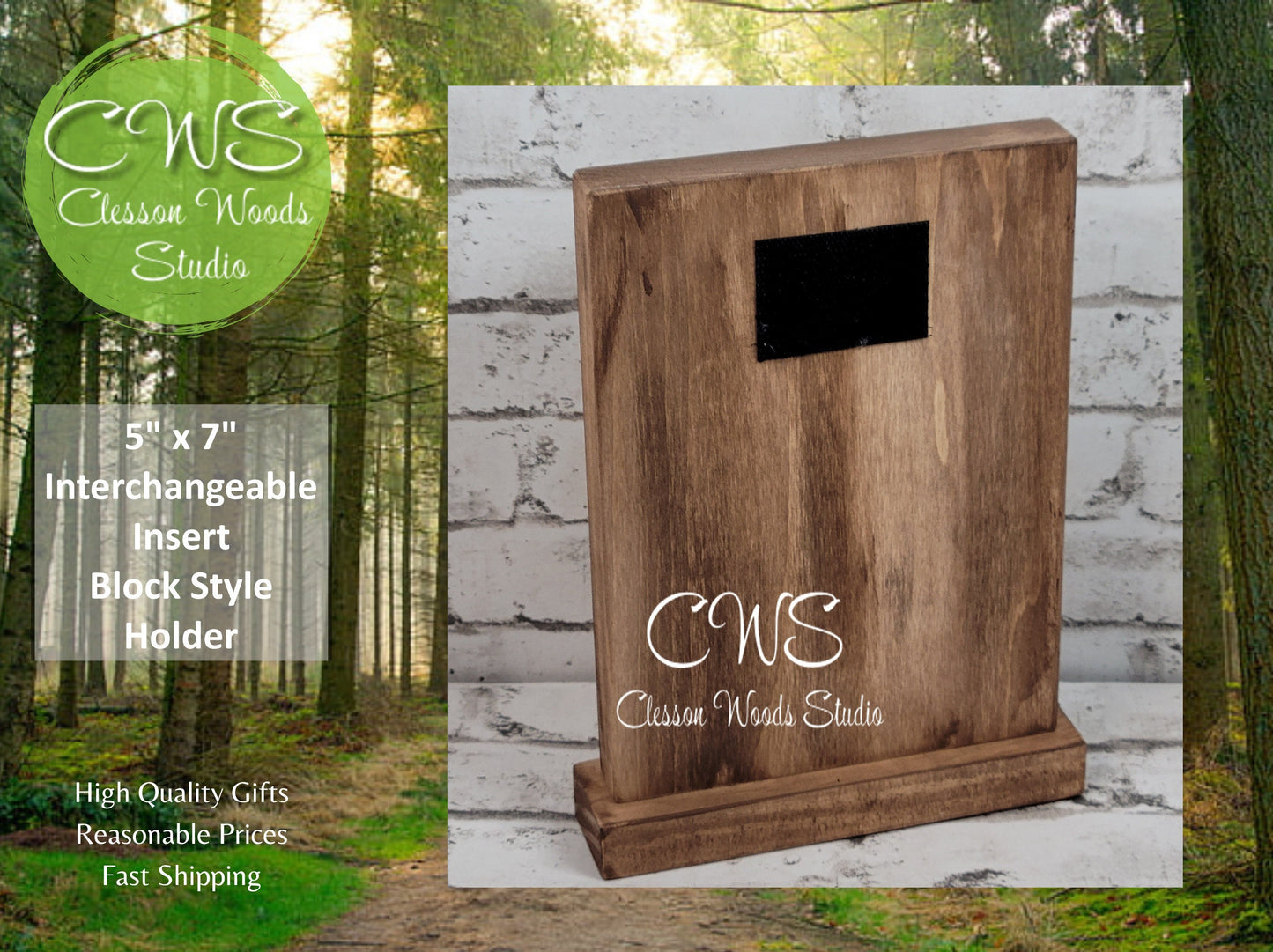 5”x7” Interchangeable Insert Block Style Holder