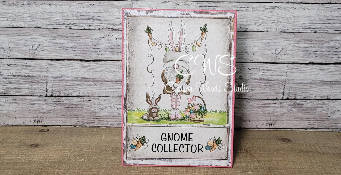 Gnome Collector Easter Gnome Bunny (Pink) 5"x7" Canvas Insert