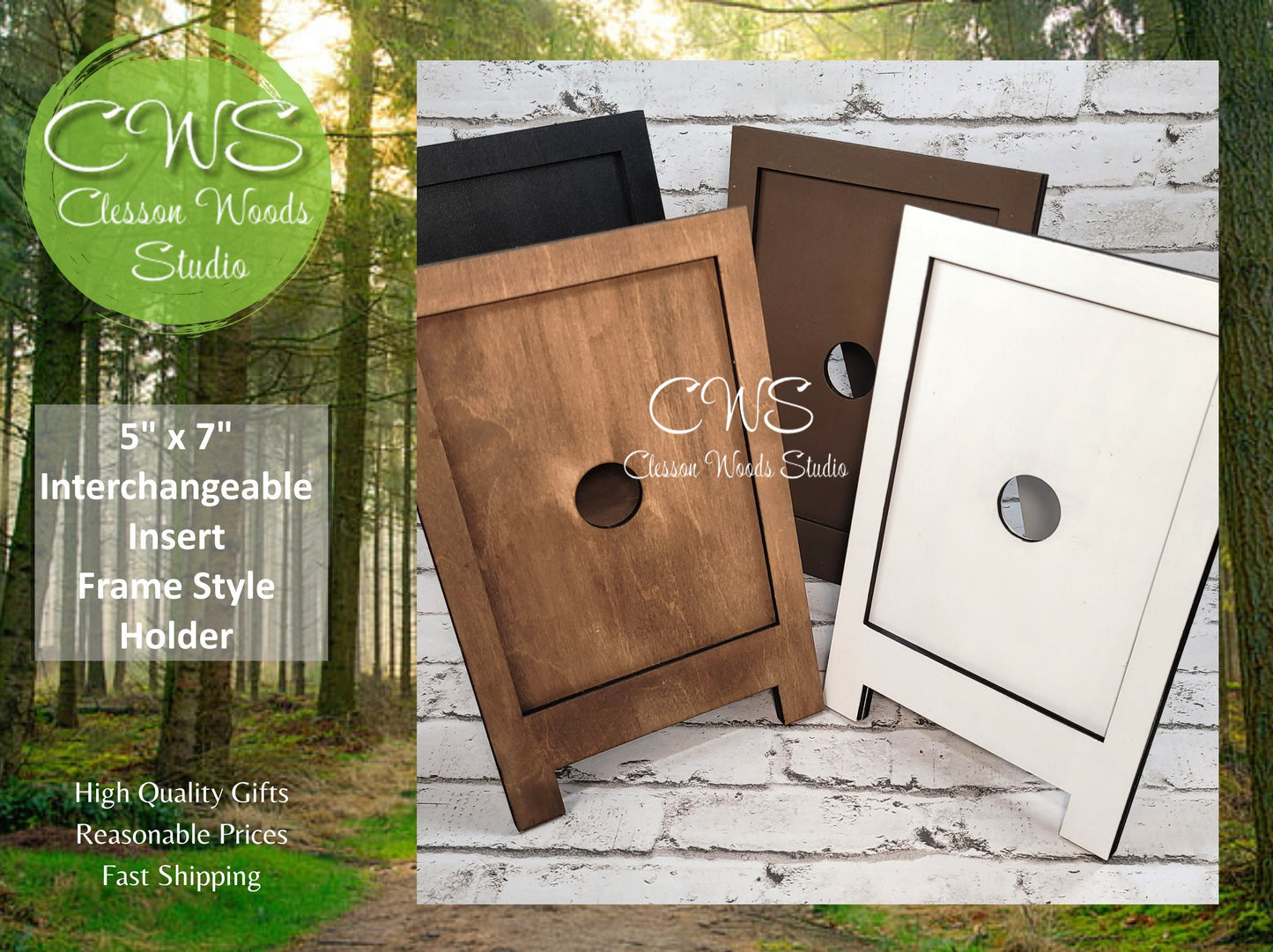5”x7” Interchangeable Insert Frame Style Holder