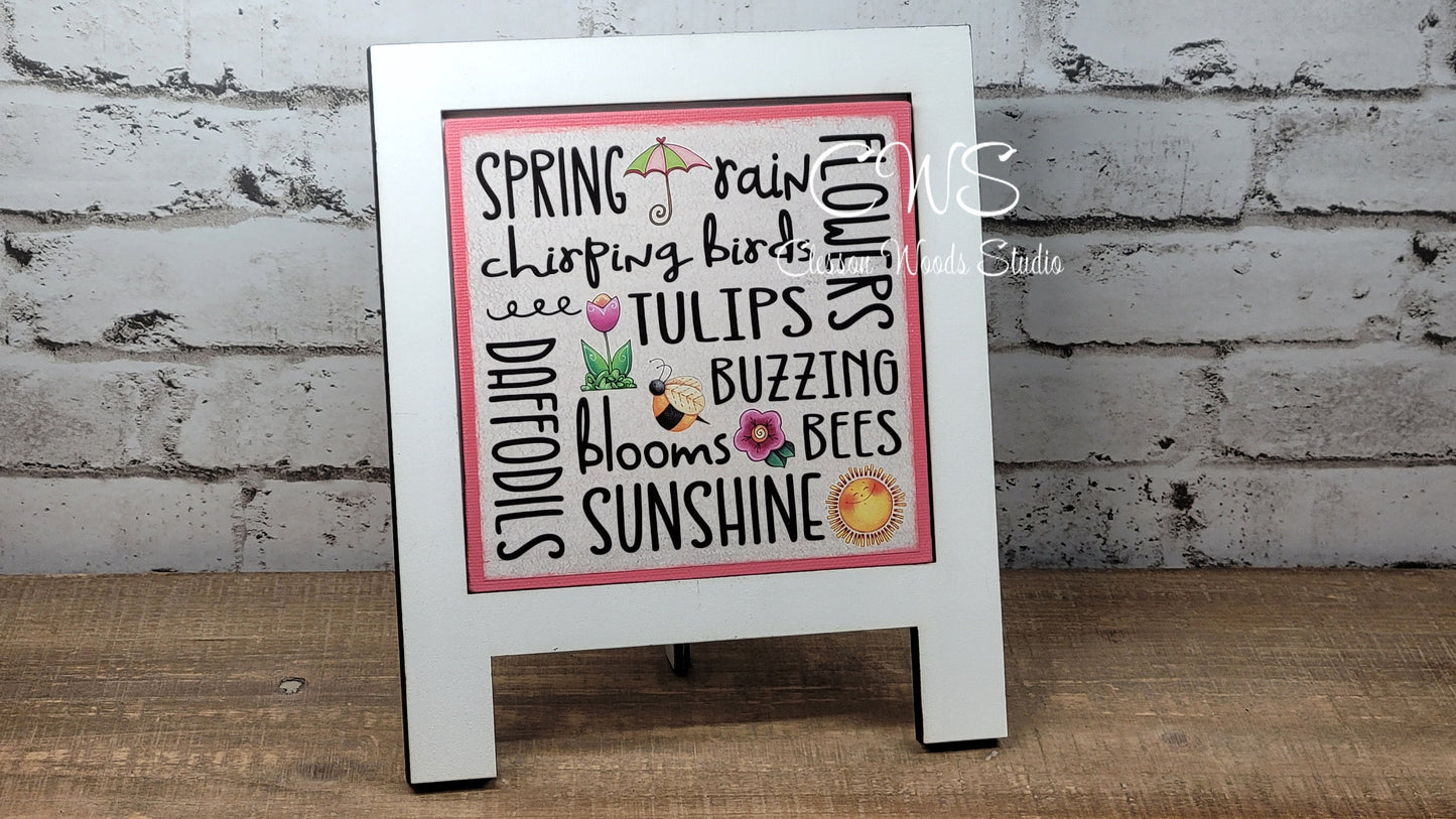 Spring Subway Style Pink 5"x5" Canvas Insert