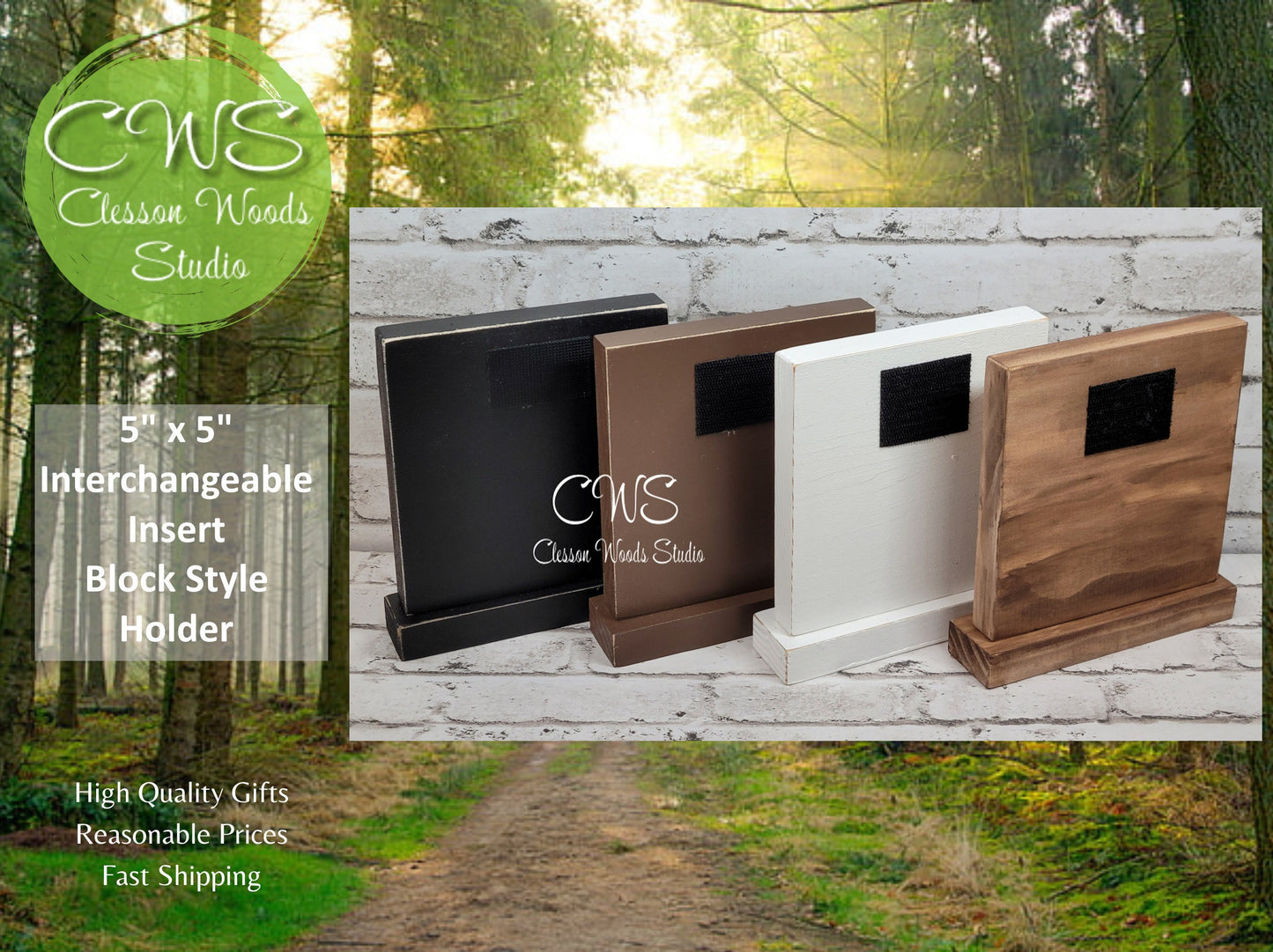 5”x5” Interchangeable Insert Block Style Holder