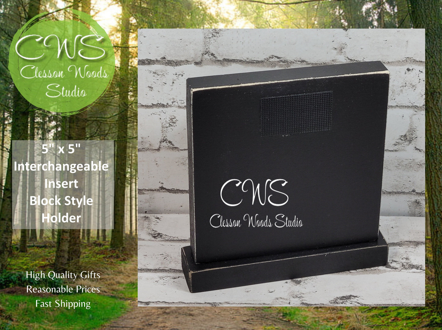 5”x5” Interchangeable Insert Block Style Holder