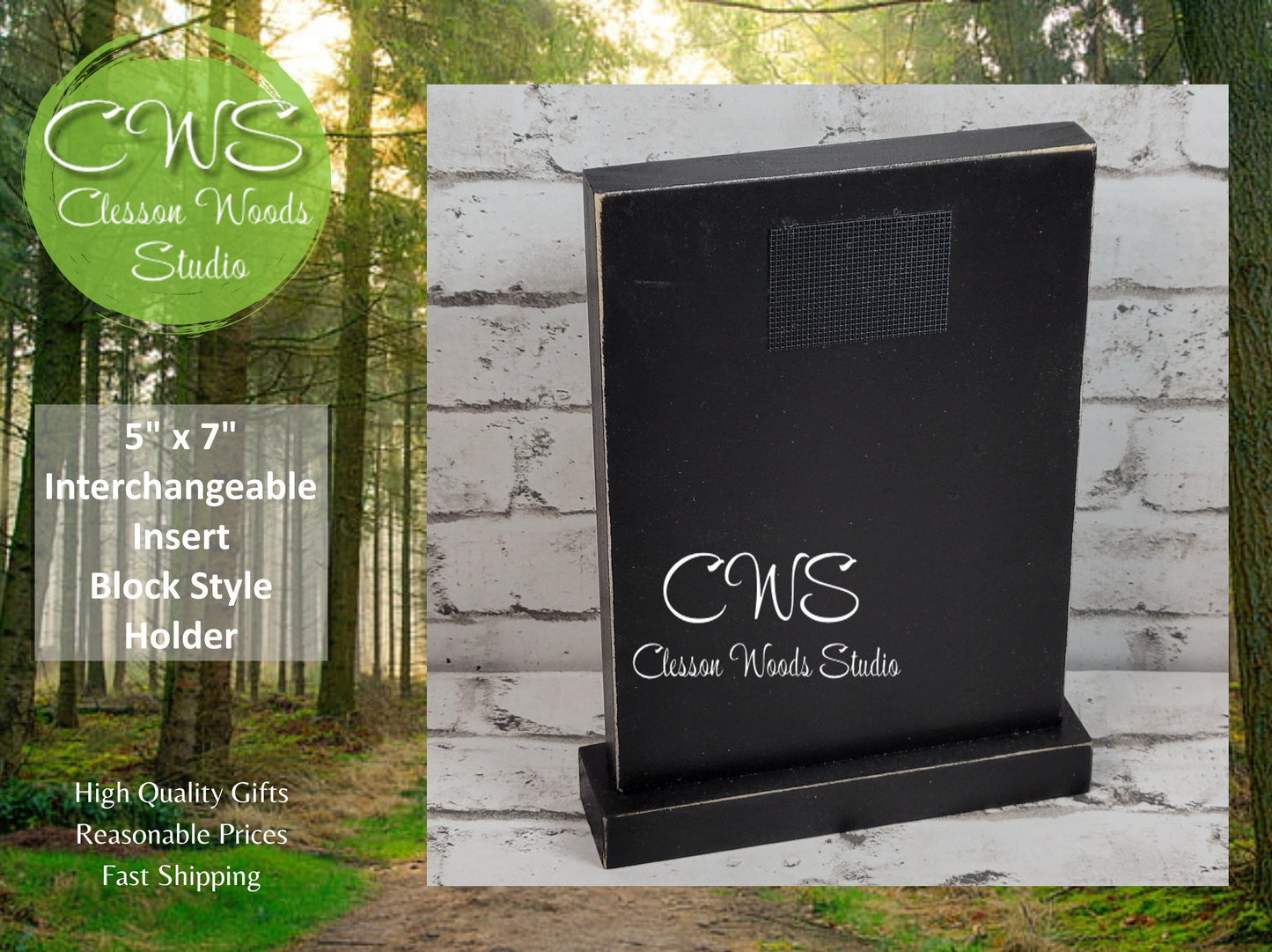 5”x7” Interchangeable Insert Block Style Holder