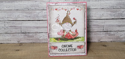 Gnome Collector Valentine Gnome (Pink) 5"x7" Canvas Insert