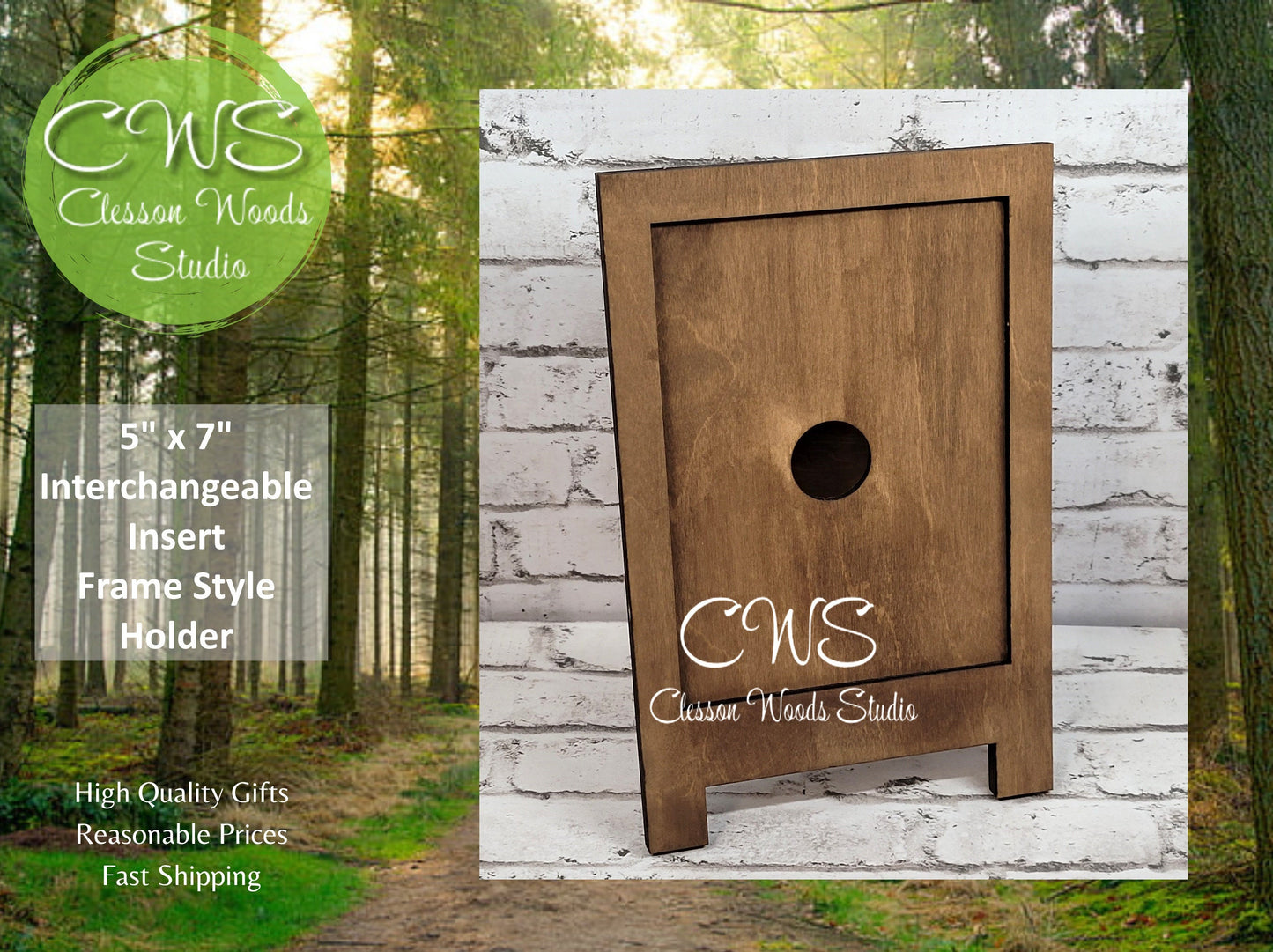 5”x7” Interchangeable Insert Frame Style Holder