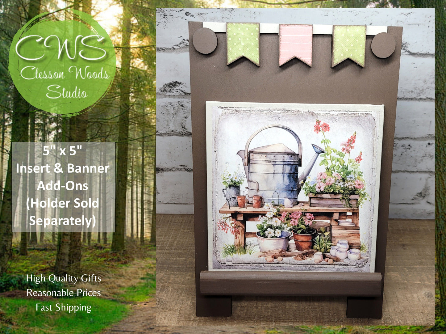 Garden Bench Spring Insert and Banner Set