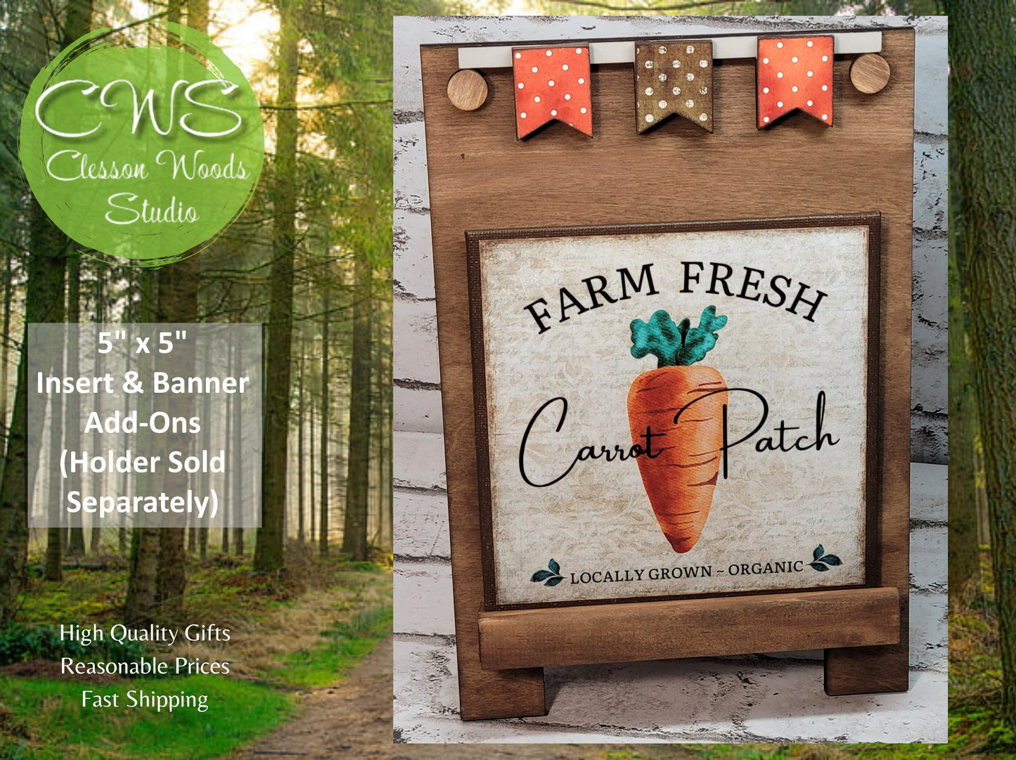 Farm Fresh Carrot Patch Insert and Banner Set