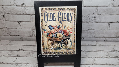 Old Glory July Flowers In Wagon 5"x7" Canvas Insert