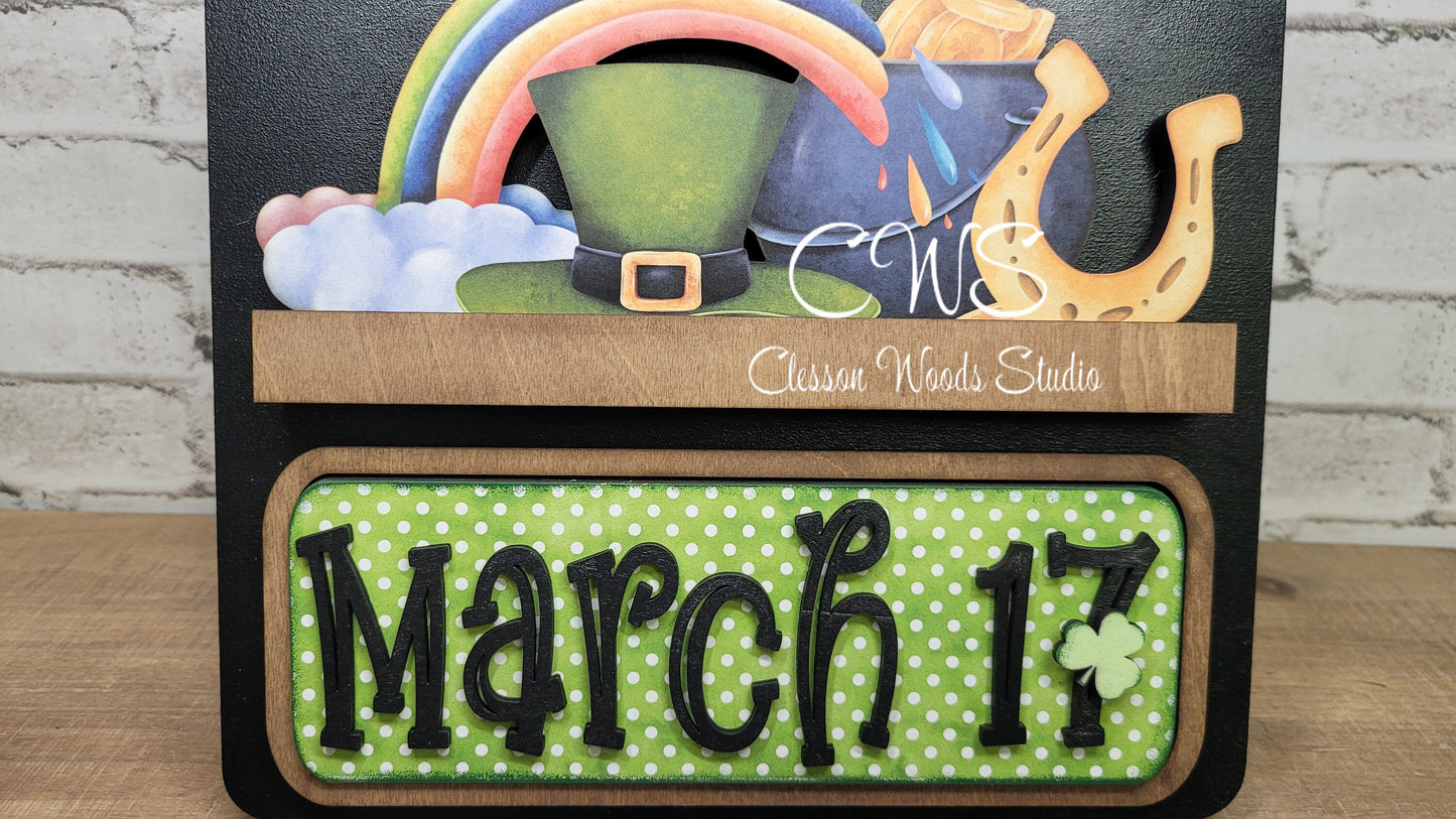 St. Patricks Day Digital Art and Hand Painted Breadboard Accents