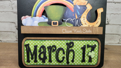 St. Patricks Day Digital Art and Hand Painted Breadboard Accents