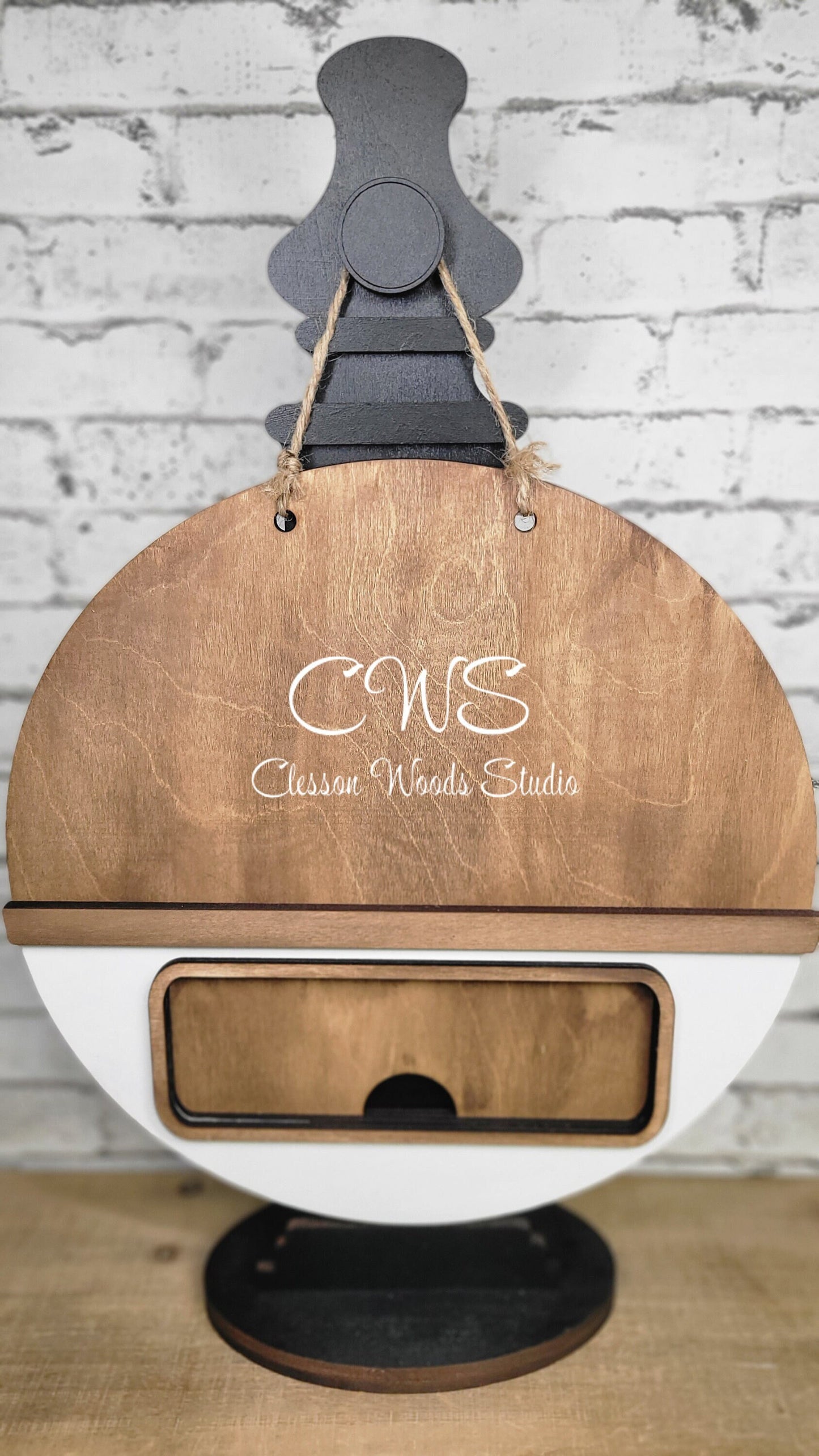 Large 12" Round Door Hanger for Truck Inserts White/Stained