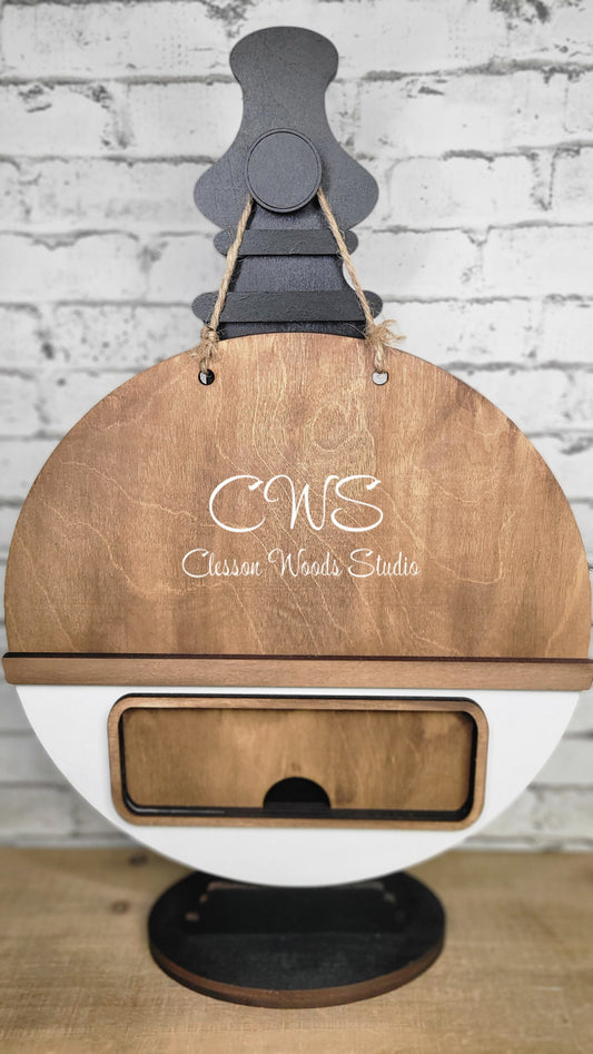 Large 12" Round Door Hanger for Truck Inserts White/Stained
