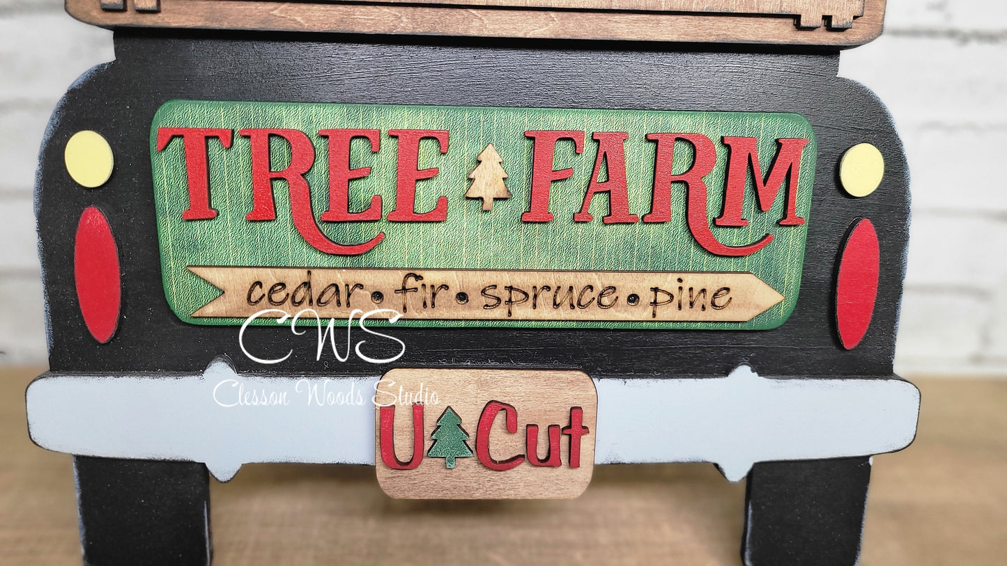 Christmas Tree Farm U Cut Digital Art and Hand Painted Truck Accents