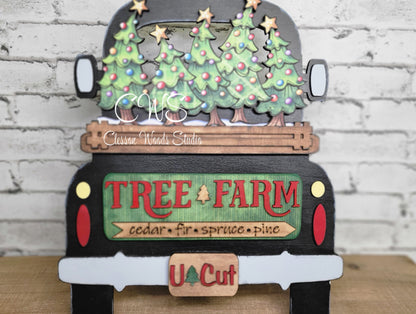 Christmas Tree Farm U Cut Digital Art and Hand Painted Truck Accents
