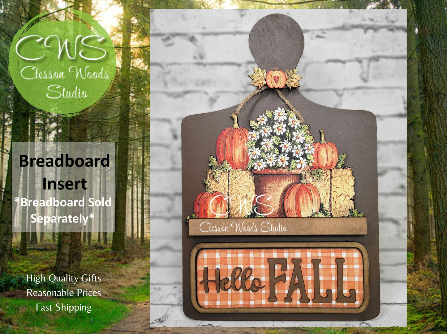 Breadboard Display (Brown/Stained) for Inserts Sold Separately