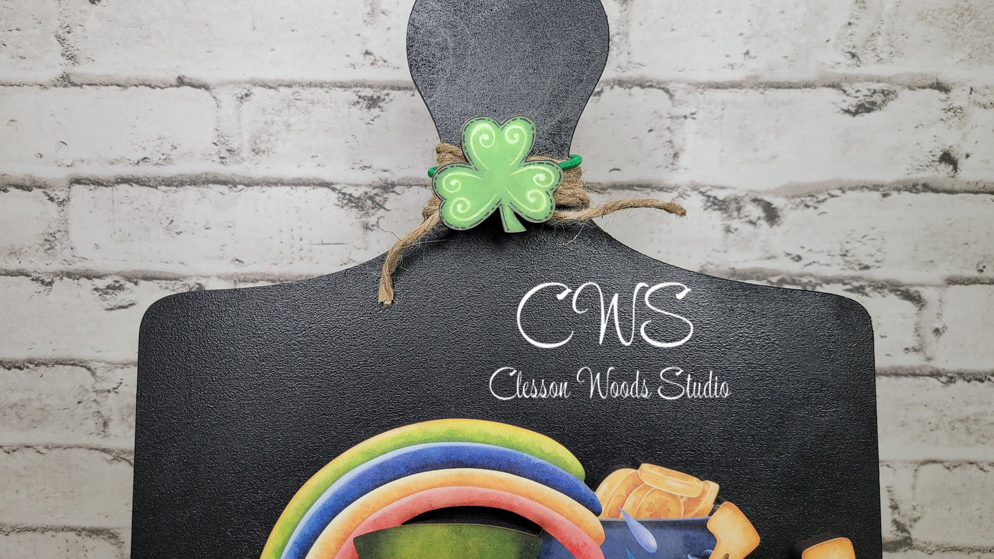 St. Patricks Day Digital Art and Hand Painted Breadboard Accents