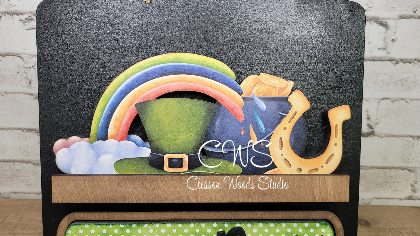 St. Patricks Day Digital Art and Hand Painted Breadboard Accents