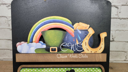 St. Patricks Day Digital Art and Hand Painted Breadboard Accents