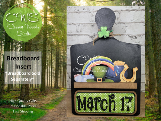 St. Patricks Day Digital Art and Hand Painted Breadboard Accents