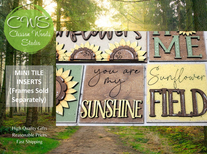 Sunflowers Mini Interchangeable Tiles for Leaning Signs and Ladders