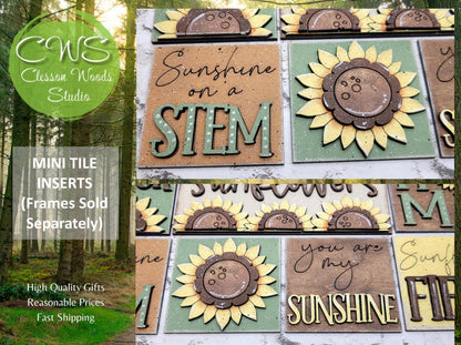 Sunflowers Mini Interchangeable Tiles for Leaning Signs and Ladders