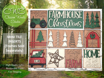 Farmhouse Christmas Mini Interchangeable Tiles for Leaning Signs and Ladders