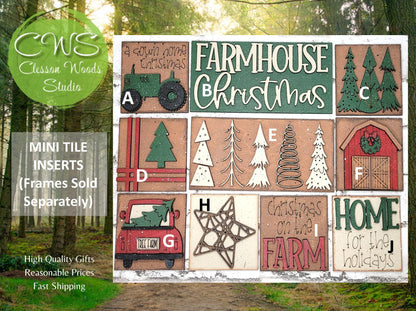 Farmhouse Christmas Mini Interchangeable Tiles for Leaning Signs and Ladders