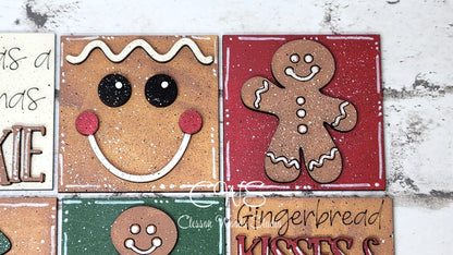 Gingerbread Cookies Mini Interchangeable Tiles for Leaning Signs and Ladders