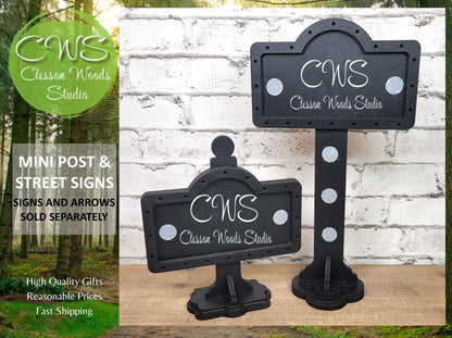 Mini Sign Post & Street Sign Frames Black