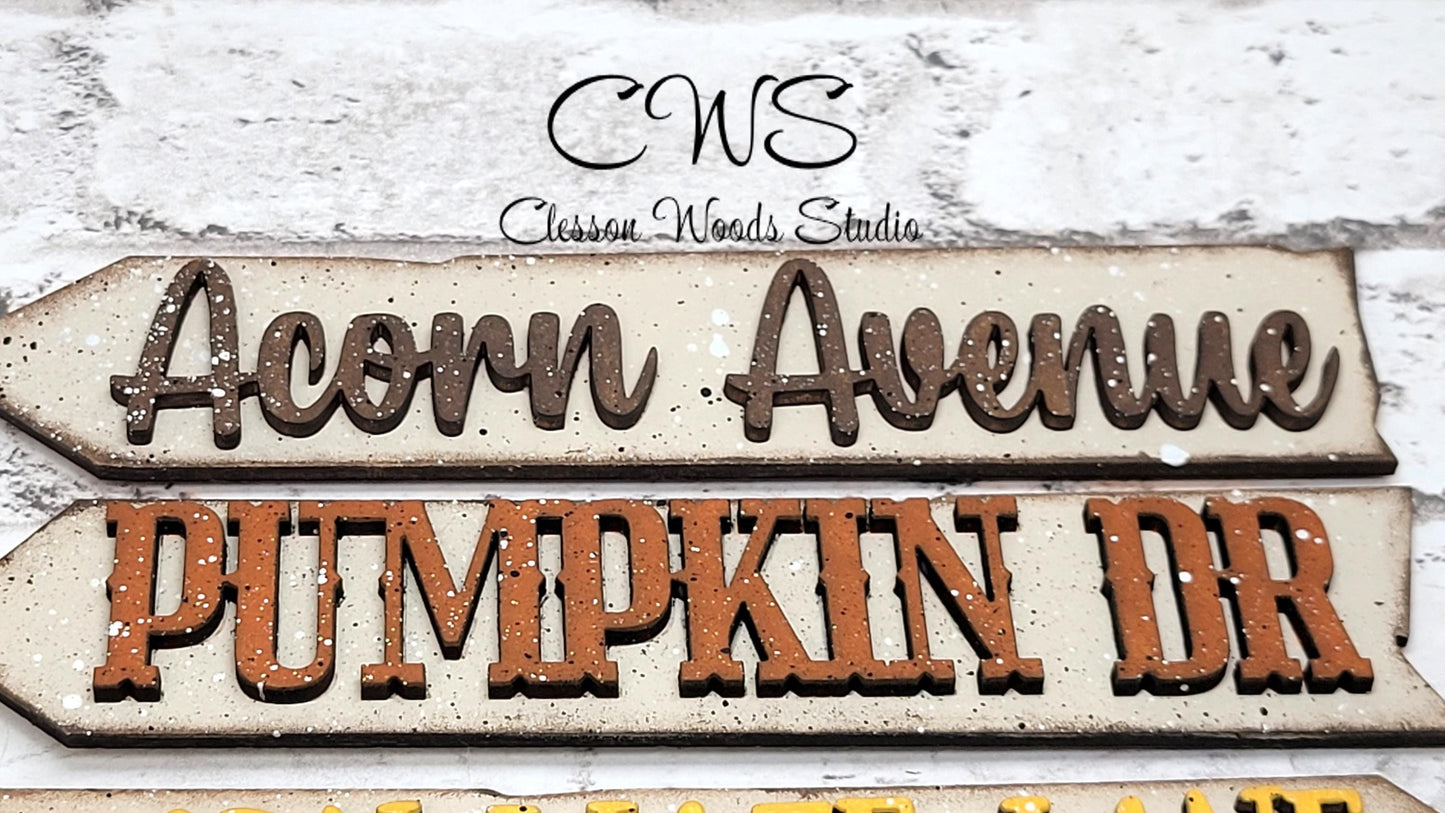 Fall Arrows Bundle 1 Add-On for Mini Post & Street Sign Frames