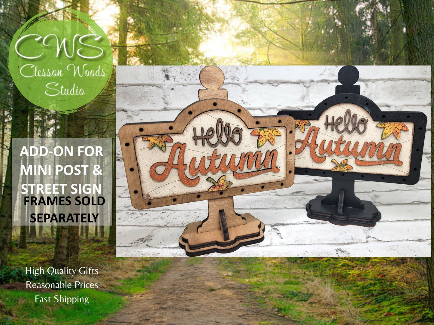 Hello Autumn Add-On for Mini Post & Street Sign Frames